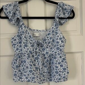 Hollister Blue Floral Blouse